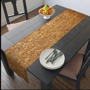 NEW Ancient Egyptian 100% Natural Linen Brown Table Runner/Cloth Kitchen/Dining